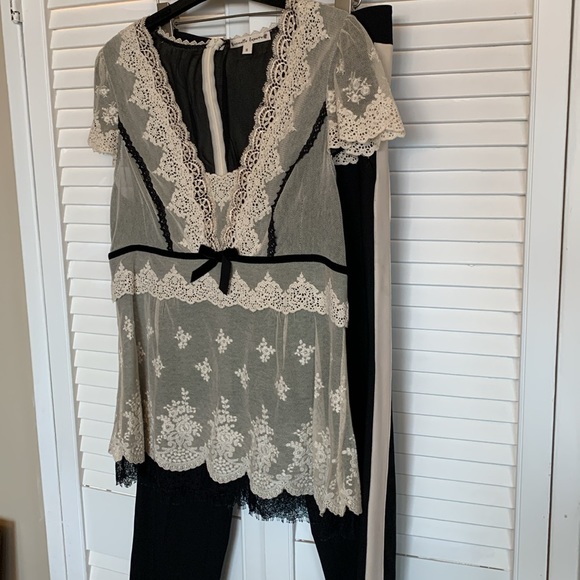 VINCE Pants Black with off white stripe - Picture 7 of 7